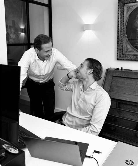 Floris Fonk en Steven Potter aan het werk